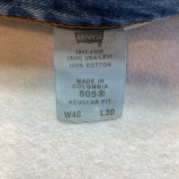 Levi's 505 Jeans Men's 40 Blue Denim Straight Leg Actual Size 38 x 29.5 - Picture 4 of 8